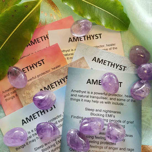 Amethyst Crystal Card (assorted backgrounds) stones not included