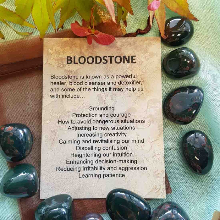 Bloodstone Crystal Card (assorted backgrounds) stones not included