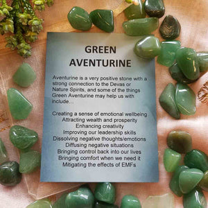 Green Aventurine Crystal Card (assorted backgrounds)