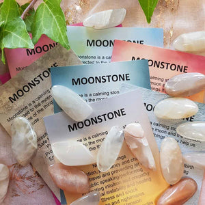 Moonstone Crystal Card (assorted backgrounds) stones not included