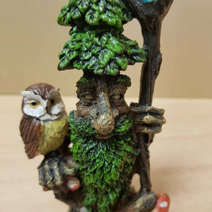 Tree Man with Staff & Owl (approx 13x6cm)