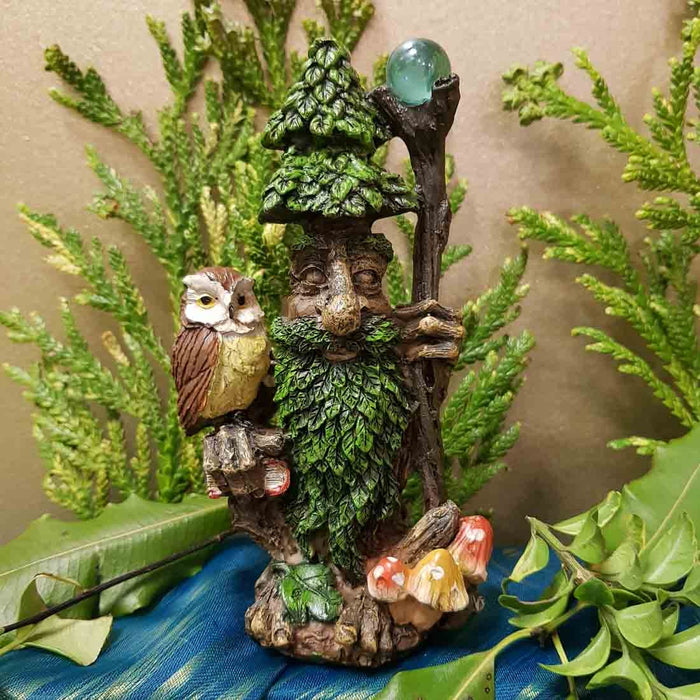 Tree Man with Staff & Owl (approx 13x6cm)