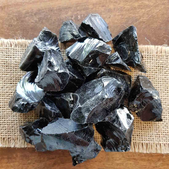 Black Obsidian Rough Rock (assorted. approx. 3.9-7.7x3.3-5.9cm)