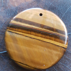 Gold Tigers Eye Round Disc Pendant (assorted approx 4.5x4.5cm)