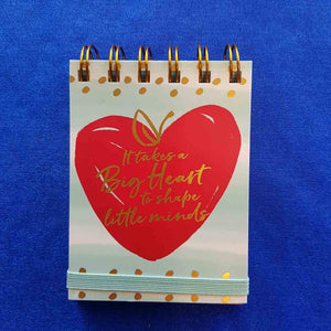 It Takes a Big Heart Spiral Bound Notepad (approx 7.5x11cm 75 lined sheets)