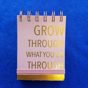 Grow Through What You Go Through Spiral Bound Notepad (approx 7.5x11cm 75 lined sheets)
