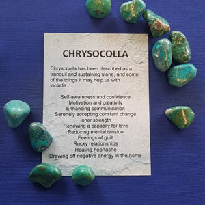 Chrysocolla Crystal Card (assorted backgrounds)