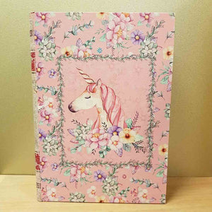 Pink Unicorn Book Box (approx 32x23x7cm)