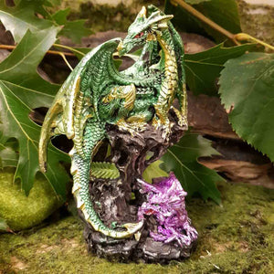 Green Dragon & Baby (approx. 15x10x7cm)