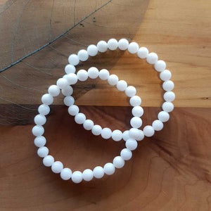 White Jade Ball Bracelet (7mm)