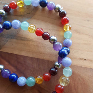 Chakra Ball Bracelet with Metal Spacers