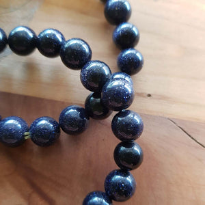 Blue Sandstone Bracelet (man-made. assorted. approx. 8mm round beads)