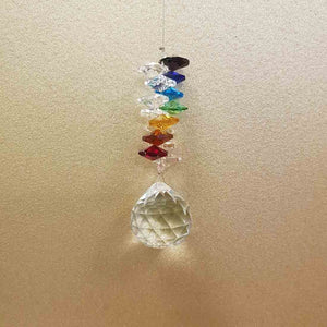 Chakra Hanging Faceted Prism (30mm)