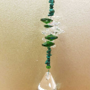 Hanging Lantern Prism with Green Cluster