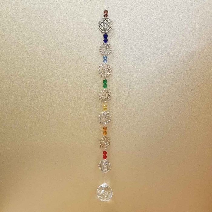 Chakra Hanging with Faceted Prism