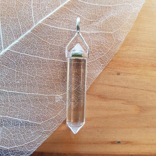 Clear Quartz Point Pendant (assorted. sterling silver)
