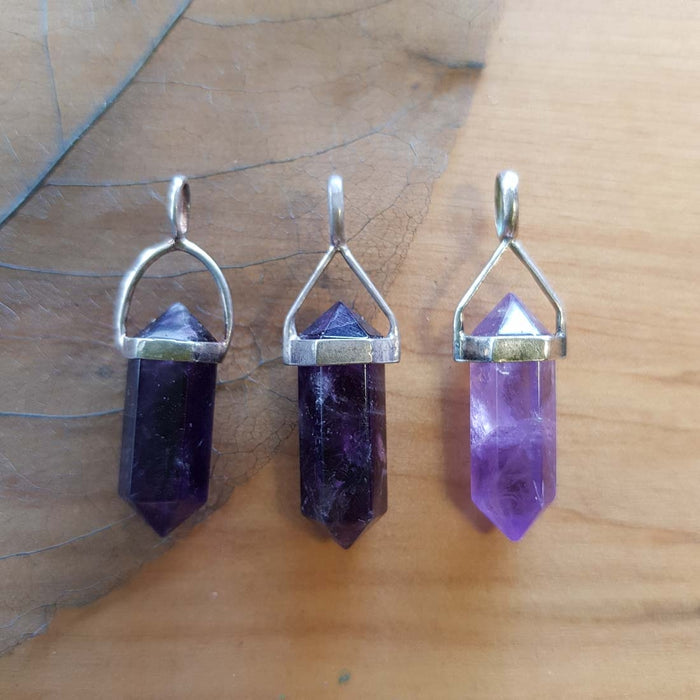 Amethyst Point Pendant (small. assorted. sterling silver)