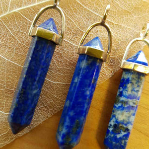 Lapis Point Pendant (silver plated)