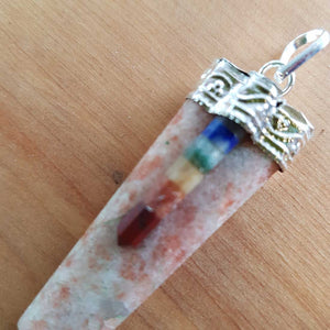 Sunstone Chakra Tabular Pendant 