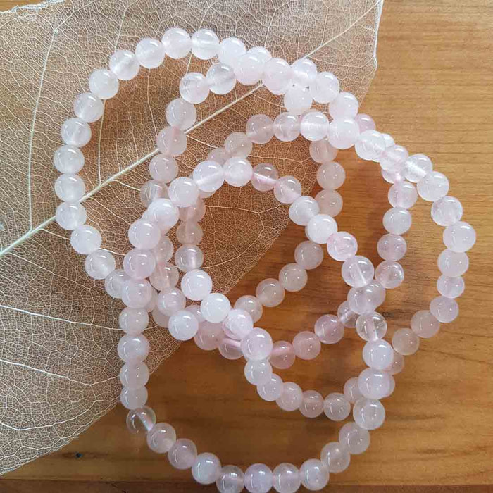 Rose Quartz Bracelet (assorted. approx. 6mm round beads)