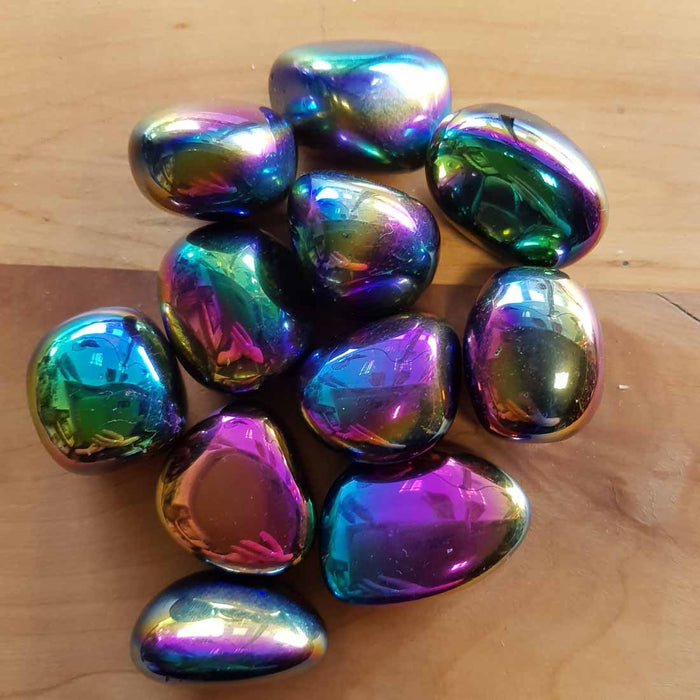 Titanium Look Crystal Tumble (assorted & could be Obsidian)