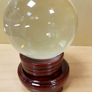 Crystal Ball & Stand. (glass approx 11cm diameter)