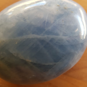 Blue Calcite Palm Stone (approx. 9x6x3cm)