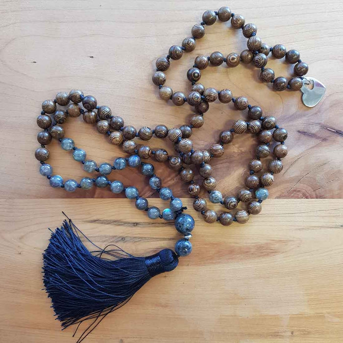 Labradorite & Wooden Mala/Prayer Beads (assorted)