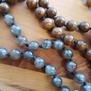Labradorite & Wooden Mala/Prayer Beads (assorted)