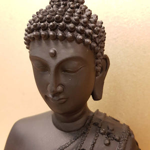 Buddha Statue (matte black approx. 30x22cm)