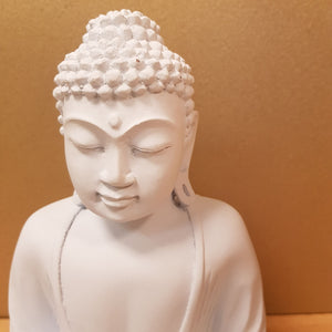 Matte White Buddha Statue (approx. 20cm high)