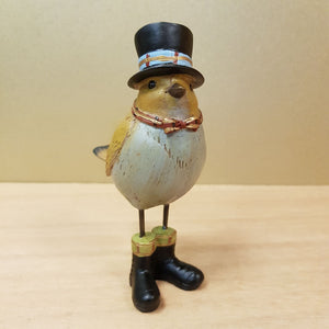 Bird in Top Hat & Tie (approx. 13x9x4.5cm)