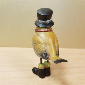 Bird in Top Hat & Tie (approx. 13x9x4.5cm)