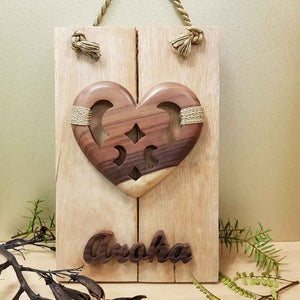 Aroha Wooden Sign (approx. 20x30cm)