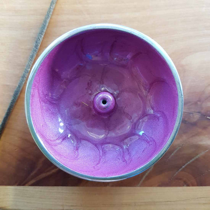 Purple Bowl Incense Holder (aluminium approx. 8x8x3cm)