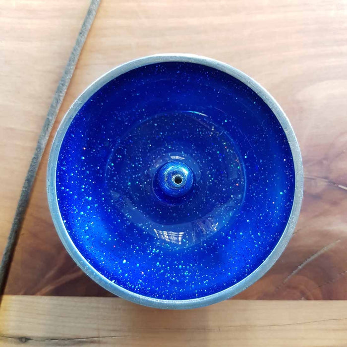 Royal Blue Sparkly Bowl Incense Holder (aluminium approx. 8x8x3cm)