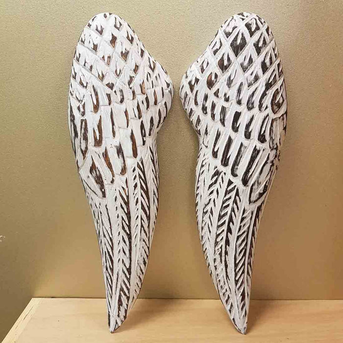 Whitewash Angel Wings (set of 2 approx. 40x12cm each)