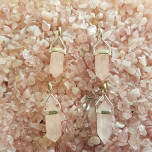 Rose Quartz Point Pendant (sterling silver. small. assorted)