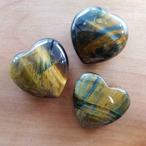 Blue Gold Tigers Eye Heart (assorted approx 3x3cm)