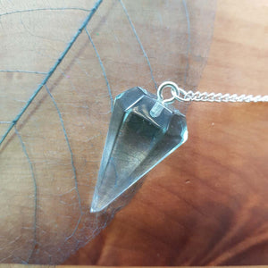 Blue Obsidian (man made) Faceted Pendulum