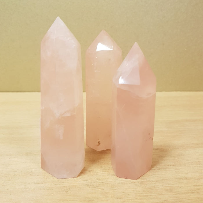 Rose Quartz Polished Point (assorted. approx. 7-9x2.4-2.9cm)