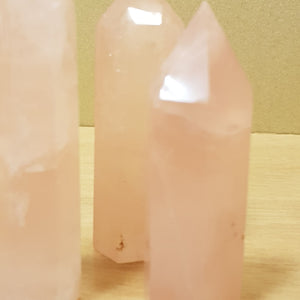 Rose Quartz Polished Point (assorted. approx. 7-9x2.4-2.9cm)
