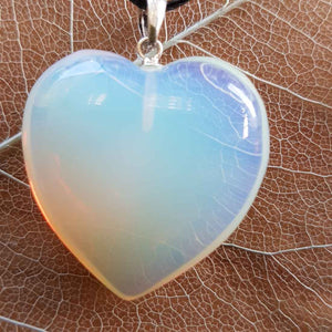 Opalite Heart Pendant (man-made) 25mm sterling silver