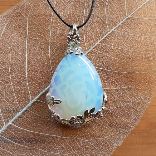 Opalite Pendant (man made set in silver plated filigree)