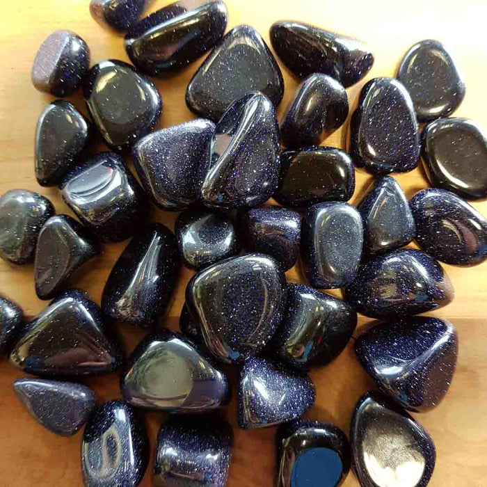Blue Sandstone aka Goldstone Tumble (assorted & man made)
