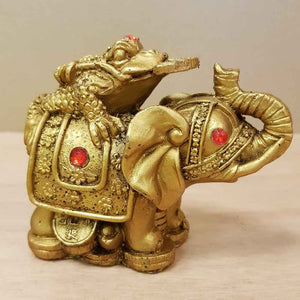 Gold Feng Shui Elephant (approx. 9 x 7.5cm)