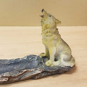 Grey Wolf Incense Holder (approx. 27.8x8.5x3.9cm)