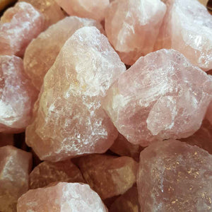 Rose Quartz Rough Rock (assorted. approx. 6-9x4-3-7.5x2.5-6cm but they really do vary a bit)
