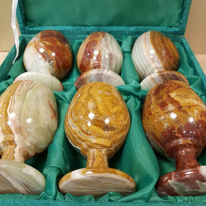 Banded Calcite (aka Marble Onyx) Goblets (set of 6 boxed assorted)