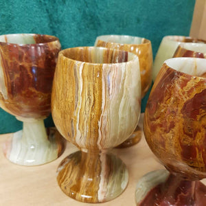 Banded Calcite (aka Marble Onyx) Goblets (set of 6 boxed assorted)